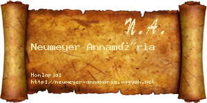 Neumeyer Annamária névjegykártya